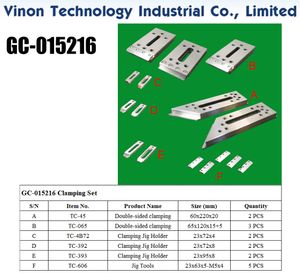 GC-015216 Klemmende Set Onderdelen, Hoge Kwaliteit Tooling Roestvrijstalen EDM Innovation Tooling voor alle draad-EDM-machines