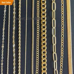 GC Custom Cadena de Oro 14k Joyas Kabel Figaro Touw Paperclip Cubaanse Curb Link Chain 925 Sterling Zilver Gouden Ketting voor Mannen vrouwen