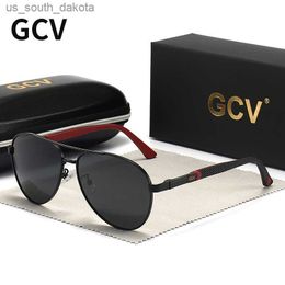 GCV Merk Mannen/Vrouwen Vintage Aluminium Gepolariseerde Zonnebril Klassieke Merk Zonnebril Coating Lens Rijden Brillen Voor Delicate L230523