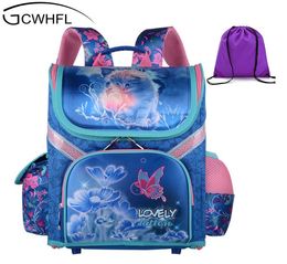 Gcwhfl Meisjes Rugzakken Kinderen Schooltassen Orthopedische Rugzak Kat Vlinder Tas Voor Meisje Kids Satchel Knapzak Mochila J1906141598924