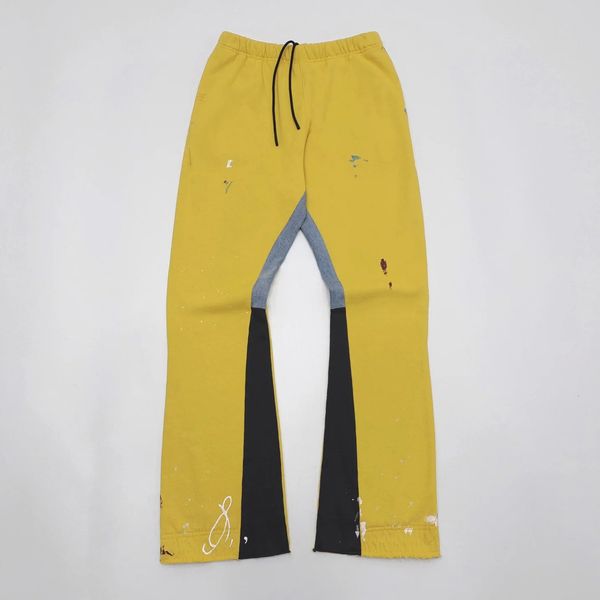 GD automne et hiver jaune Splash Patchwork pantalon pour hommes femmes Leggings pantalon 240111