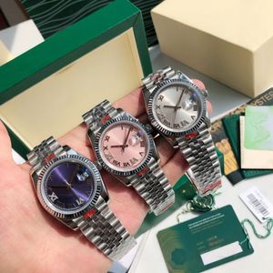 GD Factory New Unisex Watch 36mm Purple Roman Dial 126200 126234 Pulsera de acero inoxidable Jubilee 2813 Movimiento automático Relojes de diamantes para mujer Pantalla de calendario
