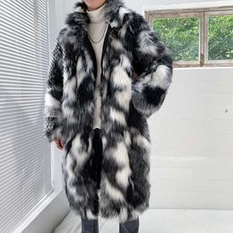 Gd Quan Zhilong – manteau en fourrure de vison pour hommes, même Style, Super Long, hiver, Hip Hop, beau sur le genou, Trench 0TG6