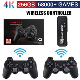 GD10 Game Stick 256G 4K HD Console vidéo double sans fil 24G Controller Retro 58000 Jeux pour PSP Christmas Gift 240510