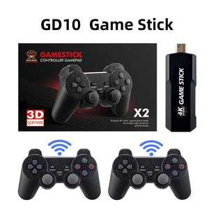 GD10 Game Stick 4K Console de jeu vidéo rétro 2.4G Contrôleurs sans fil HD EmuELEC4.3 Système Plus de 40000 jeux intégrés