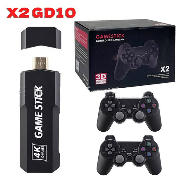 GD10 Home Gaming sans fil HD HDMI X2 Machine de jeu Dual Play TV anglaise Machine de jeu Arcade, classique, jeu vintage Livraison DHL