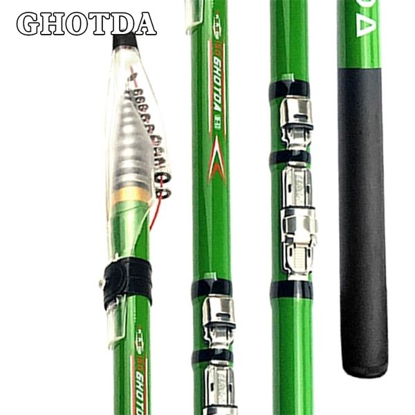 GDA Spinning Fishing Rod Fibre Telescopique Fibre de carbone Dur 2.7m 3,6 m 4,5 m 5,4 m 6,3 m 220210