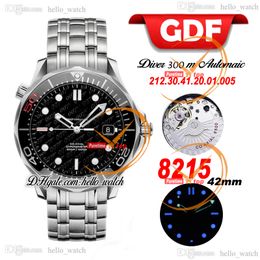 GDF Diver 300m 42mm 212.30.41.20.01.005 MIYOTA 8215 Automatic Mens Watch Black 007 Texture Dial Ceramics Centr