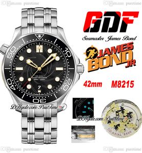 GDF Diver 300M Miyota 8215 Montre automatique pour homme 42 mm 007 50ème cadran texturé noir Bracelet en acier inoxydable 210.22.42.20.01.004 Nouveau Puretime A1