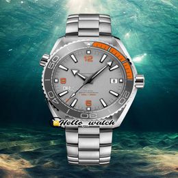 GDF Nieuw 600m 215 90 44 21 99 001 Miyota 8215 automatisch herenhorloge grijs oranje keramische bezel grijze wijzerplaat roestvrijstalen armband Hel246q