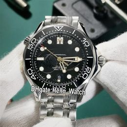 GDF New Diver 300m 007 James Bond 50th Black Texture Dial Miyota 8215 Automatic Mens Watch 210 22 42 20 01 004 Black Bezel SS Band267L
