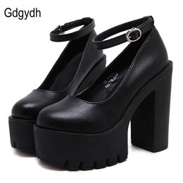 Gdgydh 2022 nouveau printemps automne décontracté chaussures à talons hauts sexy ruslana korshunova talons épais plate-forme pompes noir blanc taille 42