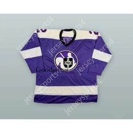 Gdsir Custom 1975-76 WHA RAY MCKAY 2 CLEVELAND CRUSADERS MAILLOT DE HOCKEY VIOLET NOUVEAU Top Ed S-M-L-XL-XXL-3XL-4XL-5XL-6XL