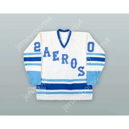 GDSIR Custom 1977-78 WHA JOHN HUGHES 20 Houston Eros Witte Hockey Jersey Nieuwe top Ed S-M-L-XL-XXL-3XL-4XL-5XL-6XL