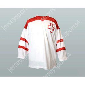 GDSIR CUSTOM 99 Nom blanc Suisse Suisse Équipe nationale Hockey Jersey Nouveau Top Ed S-M-L-XL-XXL-3XL-4XL-5XL-6XL