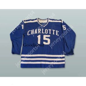 Gdsir personnalisé ALLIE SUTHERLAND 15 CHARLOTTE CHECKERS bleu maillot de HOCKEY nouveau haut Ed S-M-L-XL-XXL-3XL-4XL-5XL-6XL