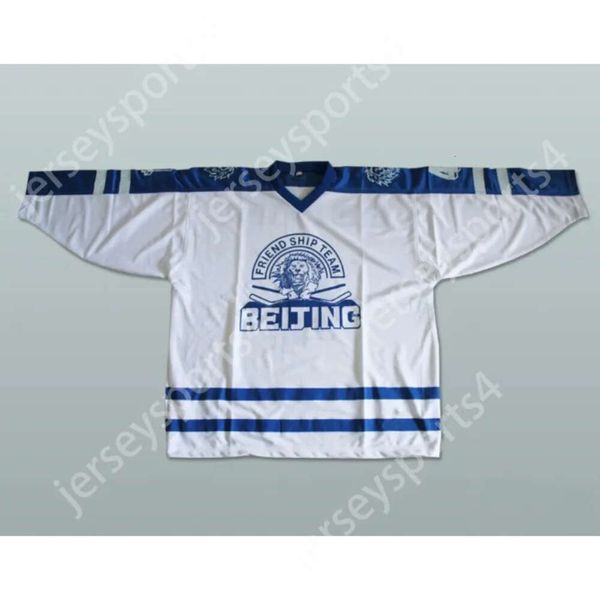 GdSir Custom Beijing Friendship Team White Hockey Jersey Tout joueur ou numéro Top Ed S-M-L-XL-XXL-3XL-4XL-5XL-6XL