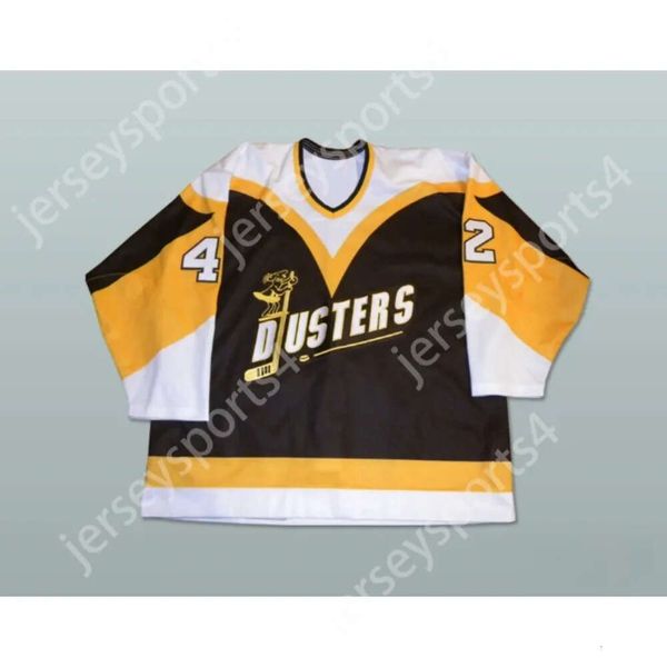 GdSir Custom Binghamton Broome Dusters Jim O'Brien 42 Hockey Jersey Top Ed S-M-L-XL-XXL-3XL-4XL-5XL-6XL