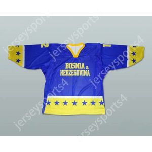GDSIR CUSTUCH BOSNIA et HERZEGOVINA National Team Blue Hockey Jersey Tout joueur ou numéro Top Ed S-M-L-XL-XXL-3XL-4XL-5XL-6XL