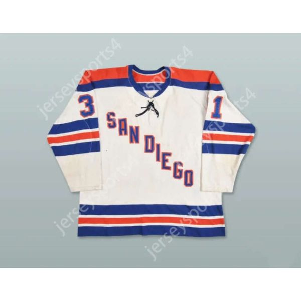 GdSir Custom Ernie Wakely 31 WHA 1975-76 San Diego Mariners Home Hockey Jersey Nouveau Top Ed S-M-L-XL-XXL-3XL-4XL-5XL-6XL