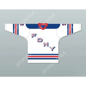 GDSIR Custom Fdny Bravest 9 White Hockey Jersey Design 2 New Top Ed S-M-L-XL-XXL-3XL-4XL-5XL-6XL