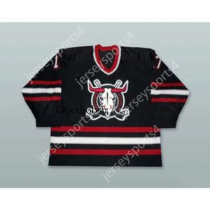 Gdsir Custom JEFF SMITH 17 RED DEER REBELS ZWART HOCKEY JERSEY NIEUWE Top Ed S-M-L-XL-XXL-3XL-4XL-5XL-6XL