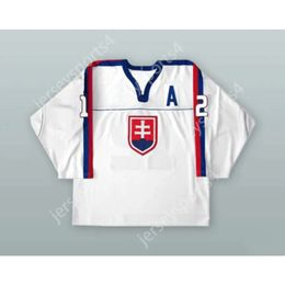 GDSIR CUSTUR PETER BONDRA 12 SLOVAKIA Équipe nationale de hockey blanc New Top Ed S-M-L-XL-XXL-3XL-4XL-5XL-6XL