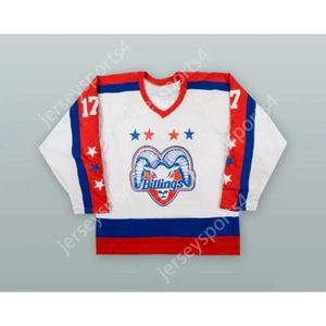 GDSIR CUSTOM RENE LEMIRE 17 BILLINGS BIGHORNS WHITE HOCKEY JERSEY NOUVEAU TOP ED S-M-L-XL-XXL-3XL-4XL-5XL-6XL