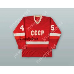 GDSIR Custom Russisch team Donald Trump 45 CCCP Hockey Jersey Fake News Nieuw Top Ed S-M-L-XL-XXL-3XL-4XL-5XL-6XL