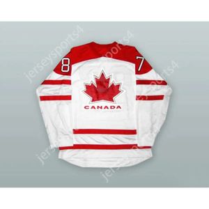 GdSir Custom Sidney Crosby 87 Canada White Hockey Jersey New Top Ed S-M-L-XL-XXL-3XL-4XL-5XL-6XL