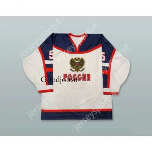 GDSIR CUSTOM VISHNEVSKI 5 Russie White Hockey Jersey Nouveau Top Ed S-M-L-XL-XXL-3XL-4XL-5XL-6XL