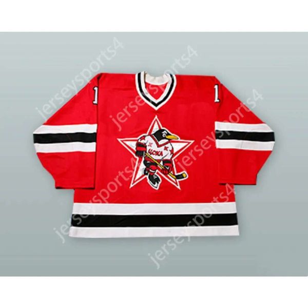 GDSIR CUSTUCH VITALI YEREMEYEV 1 Russian Penguins Red Hockey Jersey New Top Ed S-M-L-XL-XXL-3XL-4XL-5XL-6XL