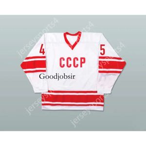 GDSIR Custom White Donald Trump 45 CCCP Russisch team Hockey Jersey Fake News Nieuw Top Ed S-M-L-XL-XXL-3XL-4XL-5XL-6XL