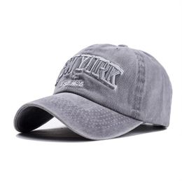 Gdth Ball Caps Luxury - Ozyc sable lavé 100% Coton Baseball Cap pour femmes hommes vintage papa New York Lettre de broderie sports de plein air