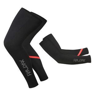 Gear 2022 Team Raudax Knee Warmer Legher Warmer Black UV TECTION CYCLING BRAUTER CHEMERS BICYCLE BICYLEM