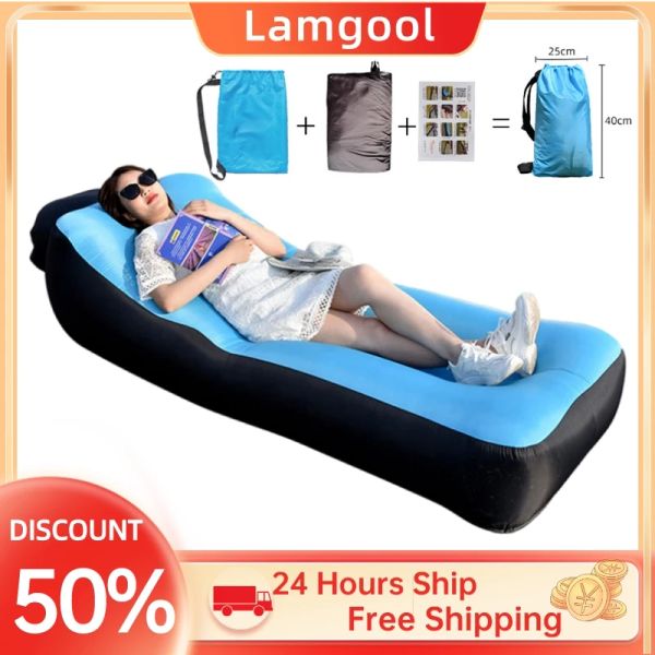 Gear Adult Beach Lounge Lounge Fast Folding Camping Sac de couchage étanche Iatroprofer Iatable Saca Lazy Camping Sac de couchage Lit Air Hot