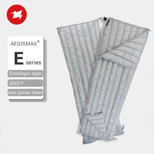 Gear Aegismax Camping en plein air série E randonnée 800fp enveloppe en duvet d'oie blanche trois saisons sac de couchage en nylon pour adulte