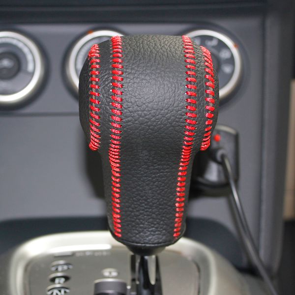 Housses de protection pour Nissan Qashqai x-trail Rouge colliers de changement de vitesse automatiques en cuir véritable cousus à la main bricolage style de voiture