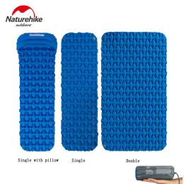 Gear Naturehike Single / Double Air Mat Camping Tente Sleeping Pad Ultralight Iatable Mat Randonnée Coussin épreuve d'humidité avec coussin gonflable