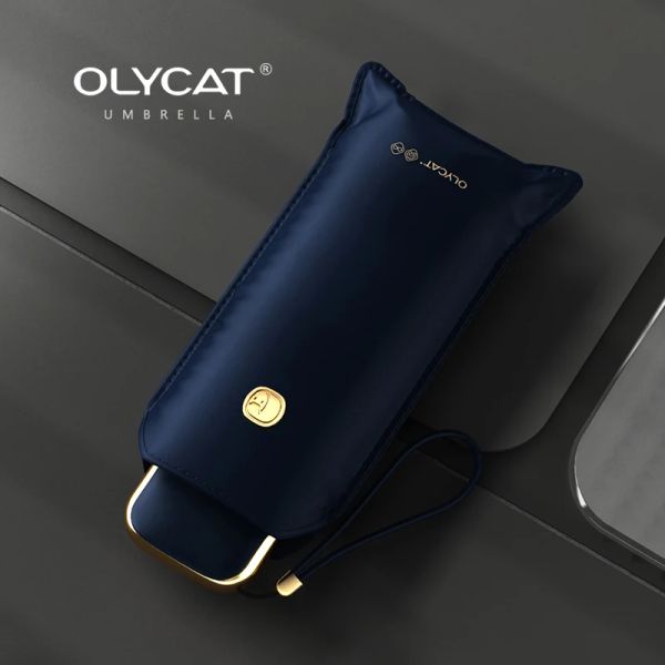 Gear Olycat créatif à cinq plis Umbrella Rain Femmes UV Protection Pocket Mini Sun Sunlla Girls Travel Portable Parasol Flat Umbrella