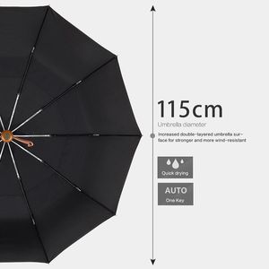 Gear Parachase Big Umbrella Men Style Business Style 115 cm Automatique Rain Double couche 10K