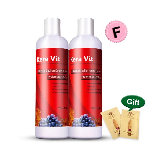 Gear professionnel Keravit brésilien 2pc 500ml sans formaldéhyde traitement des cheveux kératine réparation endommagé redresser ensemble de cheveux