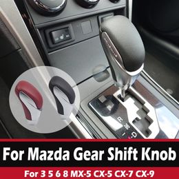 Tarren schakelknopkop voor Mazda 3 5 6 8 MX-5 CX-5 CX-7 CX-9 Zwart rode lederen auto hendel shifter stick auto accessoires301K