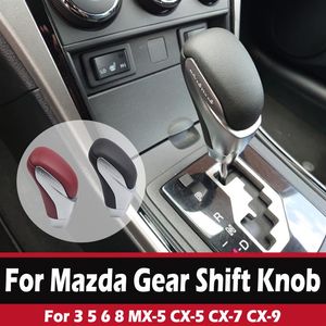 Pookknop Hoofd Voor Mazda 3 5 6 8 MX-5 CX-5 CX-7 CX-9 Zwart Rood Lederen Auto Lever Shifter stick Auto Accessories247O