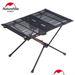 Muebles de almacenamiento y mantenimiento de engranajes NatureHike Tralight Table Plegable Aleación de aluminio Plegable Portable Roll up Outdoor Otbwl