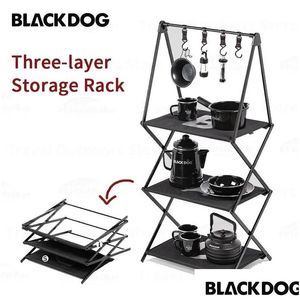 Gear opslag en onderhoudsmeubilair Naturehike Blackdog Cam 3Layer Plank Outdoor Portable aluminium legering vouwframe picknick Tab dhnhq