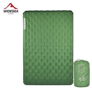 Gear Wideaa Camping Double iatable Mattress extérieur lit de pad de couchage ultra-léger Tent de voyage de voyage Cushion Air Air Mat