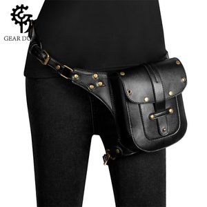 GearDuke Punk Rock Femmes Moto Sac Hommes Steampunk Chaîne Ceinture Taille s Moto Biker Épaule Bandoulière Poitrine Pack pour Homme 210610