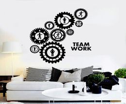 Gearwheel Vinyl Wall Decals Travail d'équipe Gears Office Décoration Office Stickers Art Interior Wall Decor Sofa Fond 3D Wallpaper 9722391