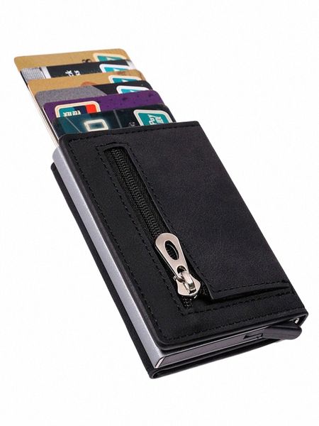 Gebwolf PU cuir hommes portefeuille Rfid anti-magnétique porte-cartes de crédit avec organisateur Coin poche Mey Clips sac à main h0zy #